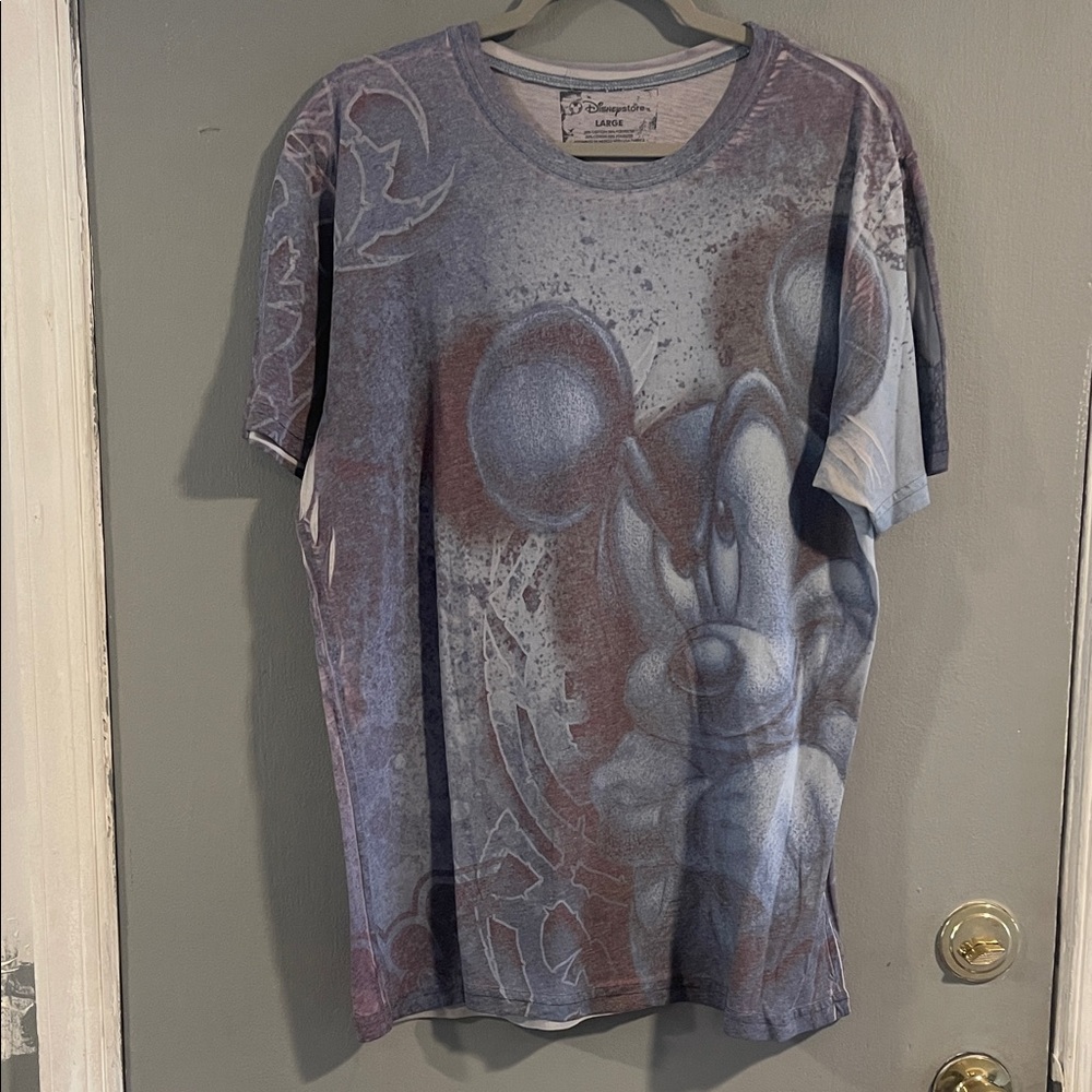 Vintage Y2K Disney store Mickey Mouse All Over Print Tshirt Large RARE